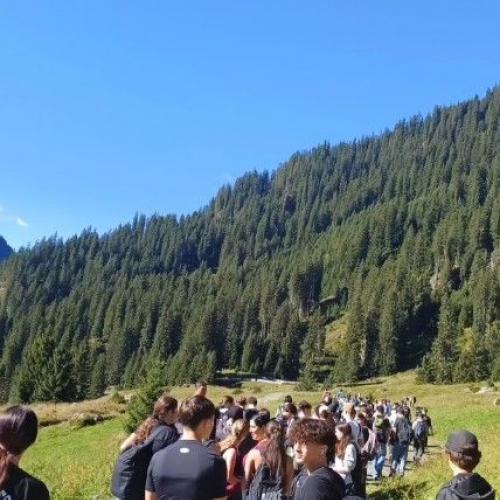 Schülergruppe am Weg