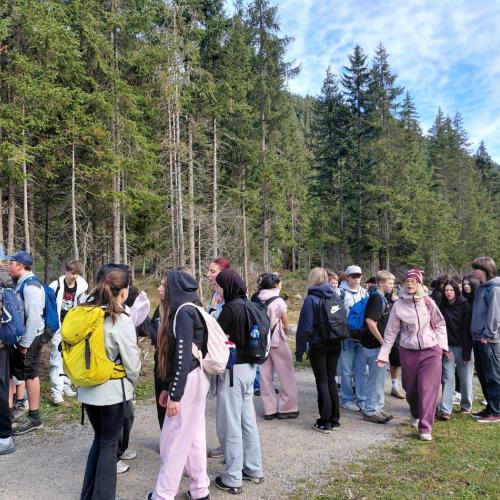 Schüler beim Wandern 